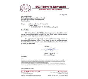 SGI TESTTING SERVICES